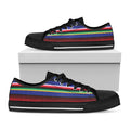 Tribal Mexican Serape Pattern Print Black Low Top Sneakers
