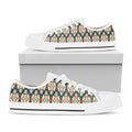 Tribal Native American Pattern Print White Low Top Sneakers