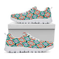 Tribal Navajo Pattern Print White Running Shoes