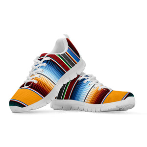 Tribal Serape Blanket Pattern Print White Running Shoes