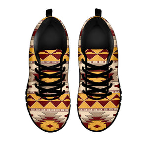Tribal Southwestern Navajo Pattern Print Black Running Shoes