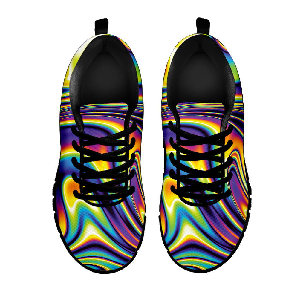 Trippy Rave Print Black Running Shoes