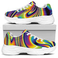 Trippy Rave Print White Chunky Shoes