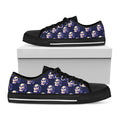 Trippy Skull Pattern Print Black Low Top Sneakers