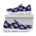Trippy Skull Pattern Print White Running Shoes