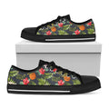 Tropical Hawaii Pineapple Pattern Print Black Low Top Sneakers