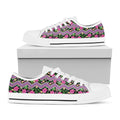 Tropical Hibiscus Flowers Aztec Print White Low Top Sneakers