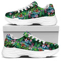 Tropical Palm And Hibiscus Print White Chunky Shoes