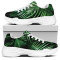 Tropical Palm Leaf Print White Chunky Shoes