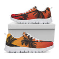 Tropical Palm Tree Sunset Print White Running Shoes