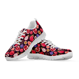 Tropical Summer Fruits Pattern Print White Running Shoes