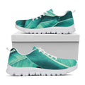 Turquoise Banana Leaf Print White Running Shoes