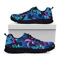 Turquoise Hawaii Tropical Pattern Print Black Running Shoes