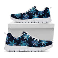 Turquoise Snowflake Pattern Print White Running Shoes