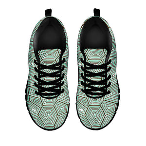 Turtle Shell Pattern Print Black Running Shoes