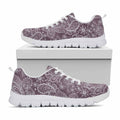 Umber Floral Bohemian Pattern Print White Running Shoes