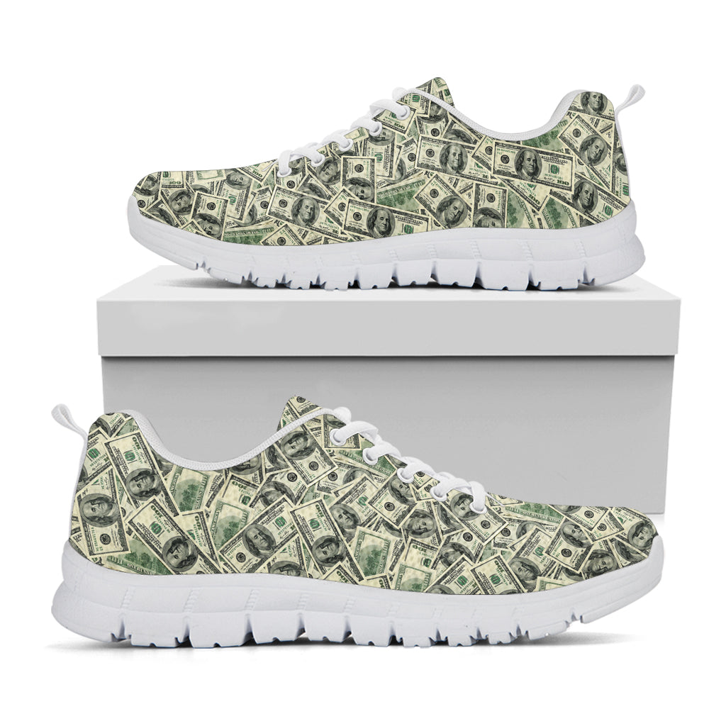 US Dollar Print White Running Shoes