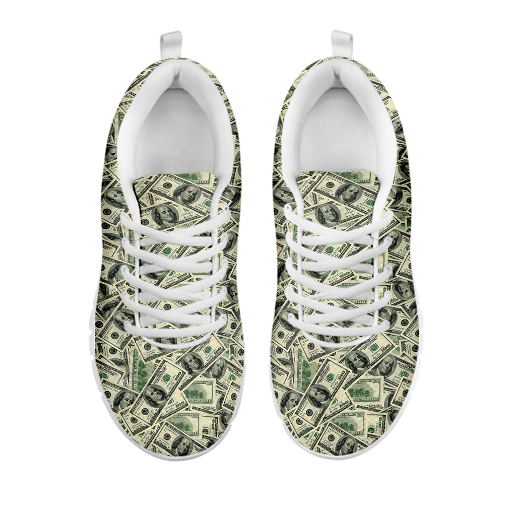 US Dollar Print White Running Shoes