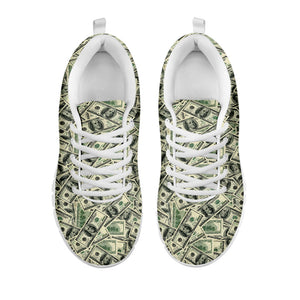 US Dollar Print White Running Shoes