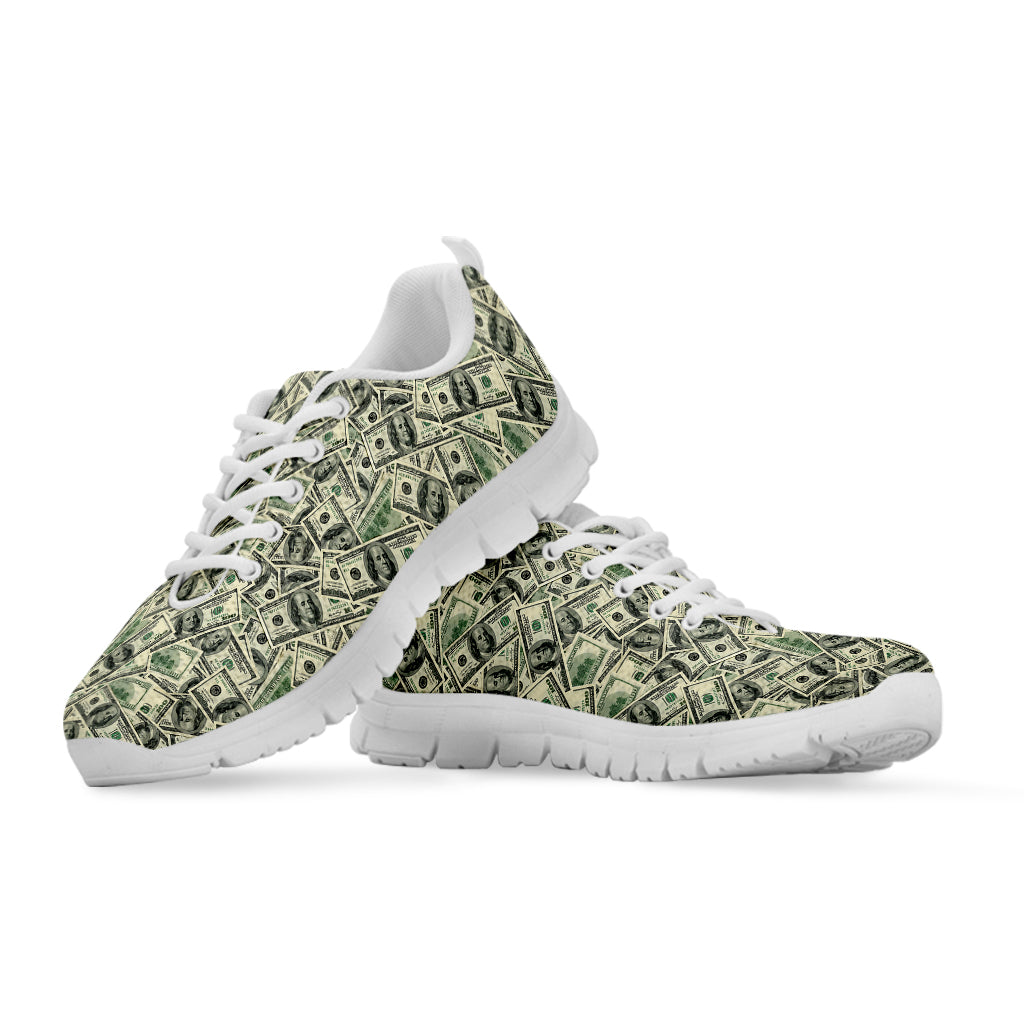 US Dollar Print White Running Shoes