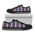 USA Independence Day Pattern Print Black Low Top Sneakers