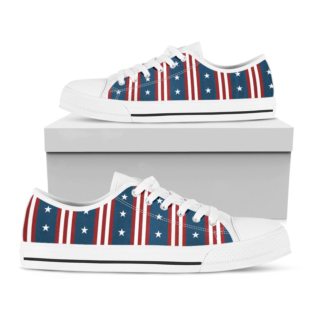 USA Independence Day Pattern Print White Low Top Sneakers