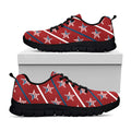 USA Patriotic Star Pattern Print Black Running Shoes