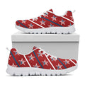 USA Patriotic Star Pattern Print White Running Shoes