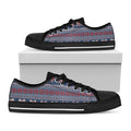 Valentine's Day Knitted Pattern Print Black Low Top Sneakers