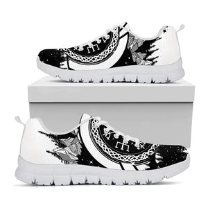 Viking Celtic Trinity Knot Print White Running Shoes