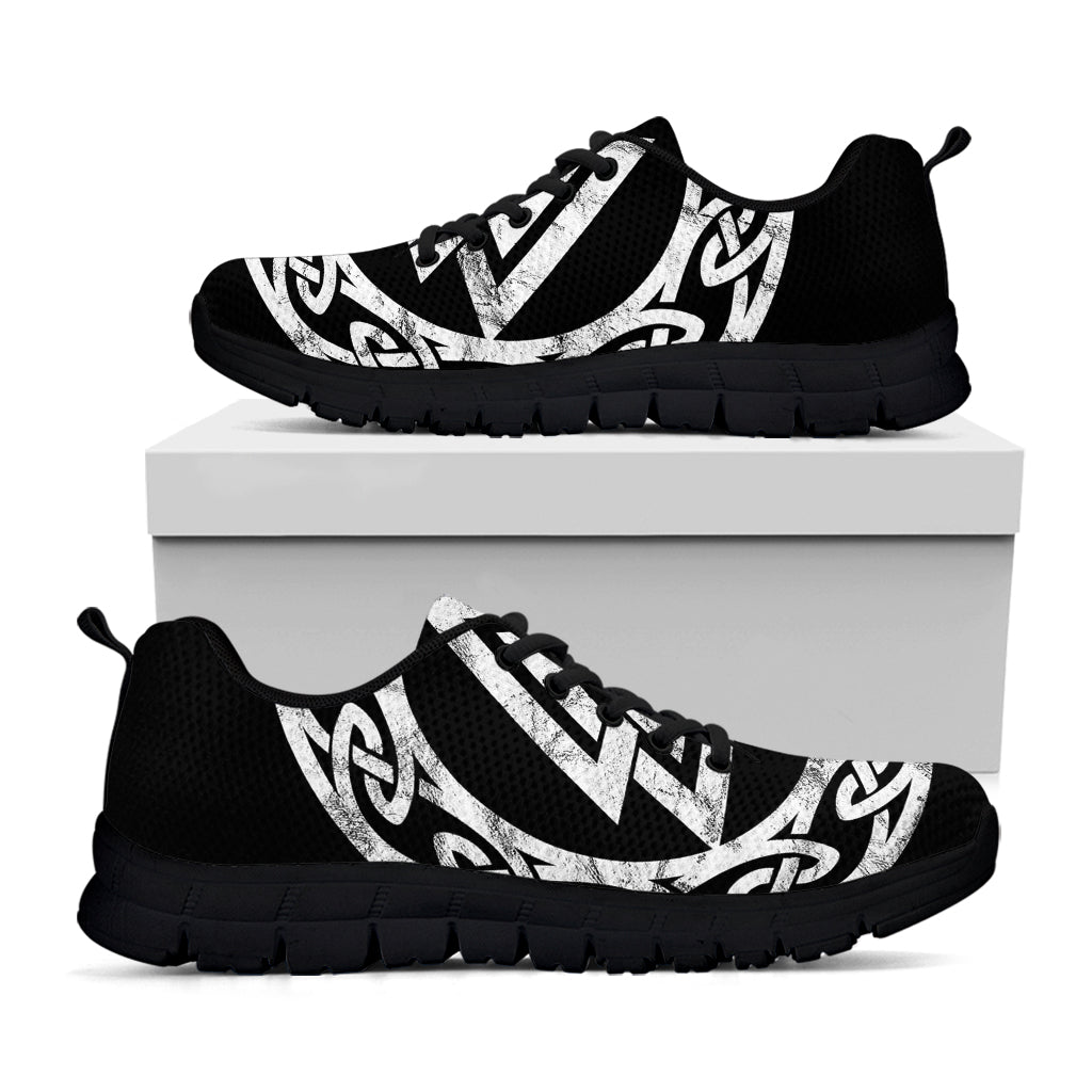 Viking Valhalla Symbol Print Black Running Shoes