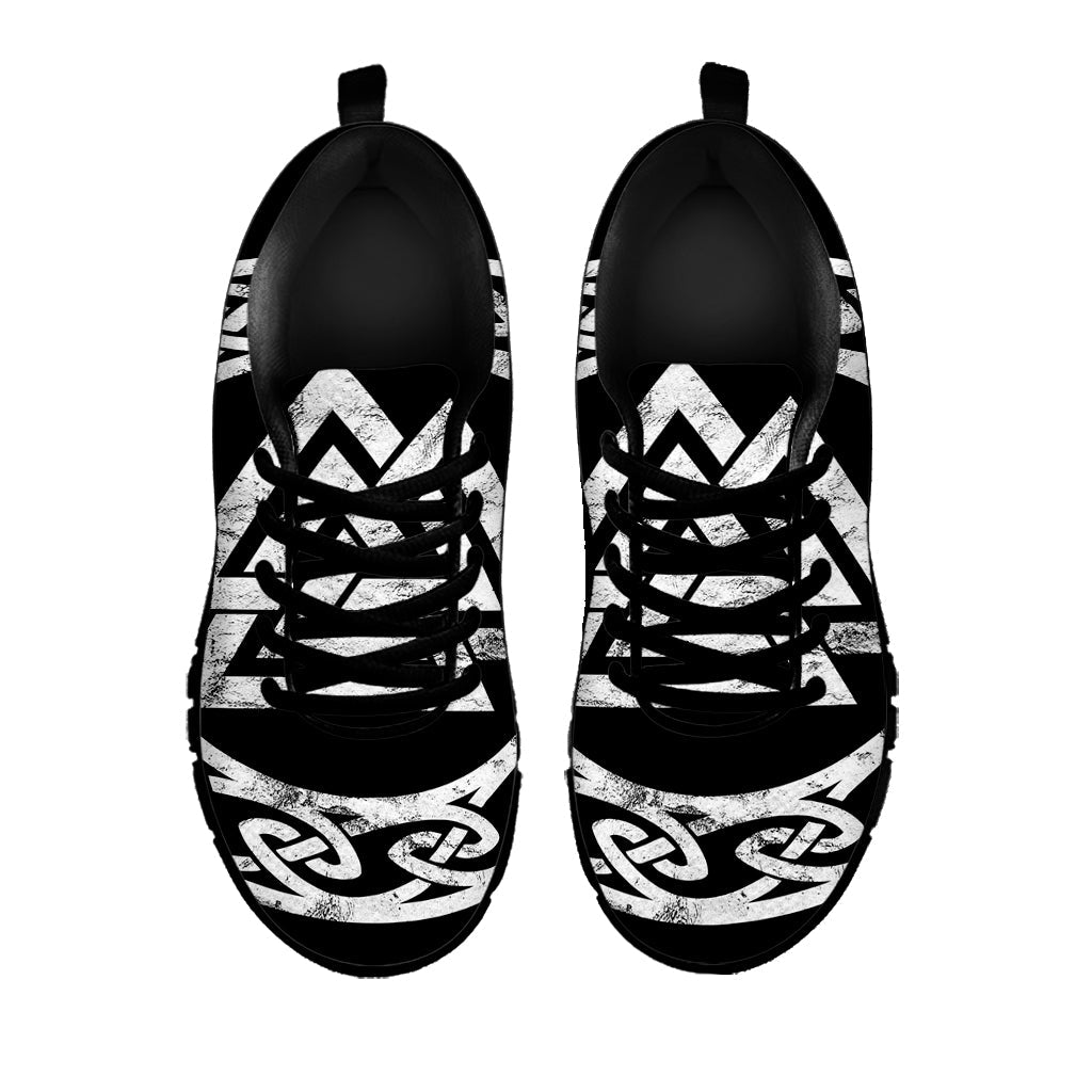 Viking Valhalla Symbol Print Black Running Shoes