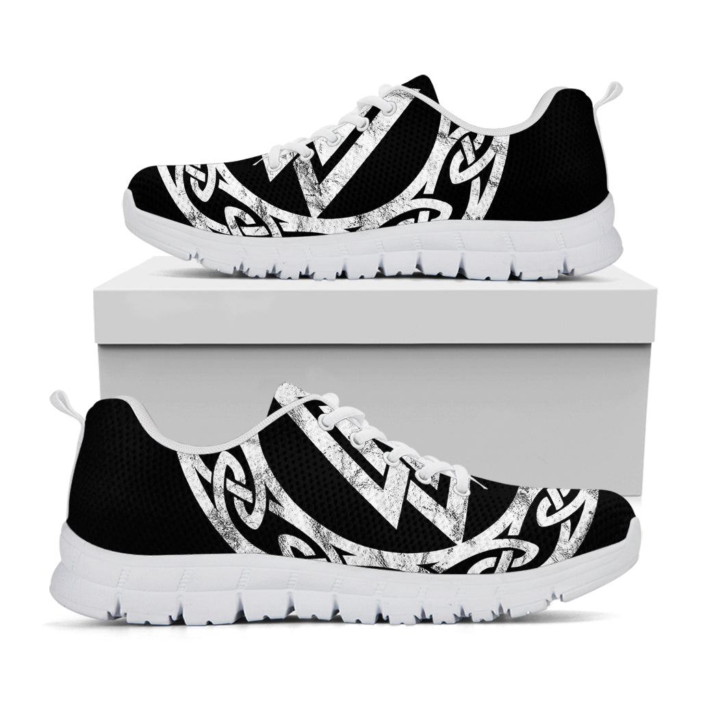 Viking Valhalla Symbol Print White Running Shoes