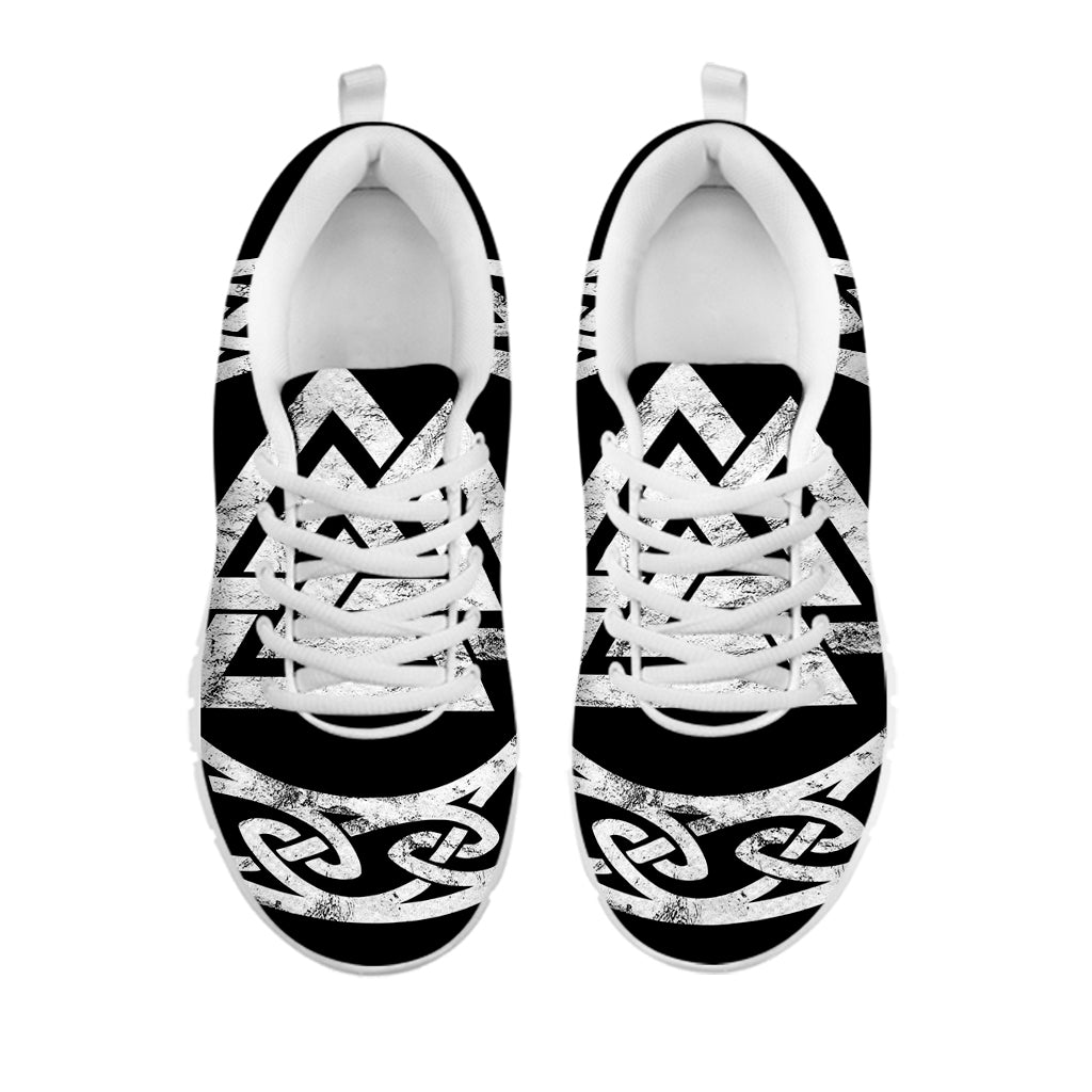 Viking Valhalla Symbol Print White Running Shoes