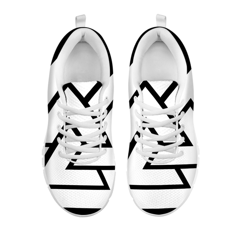 Viking Valknut Symbol Print White Running Shoes