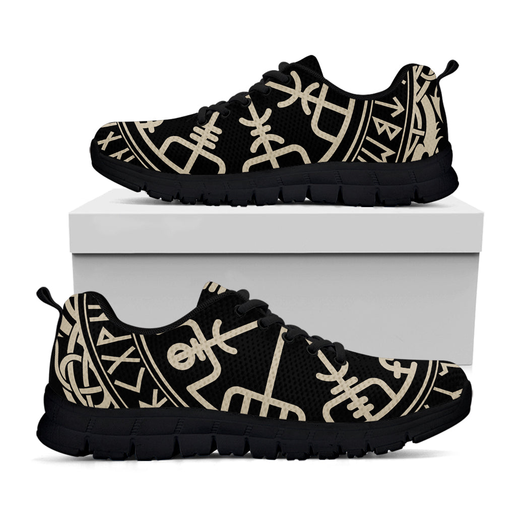 Viking Vegvisir Print Black Running Shoes