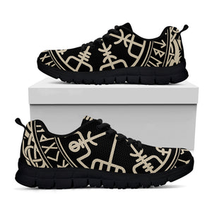 Viking Vegvisir Print Black Running Shoes