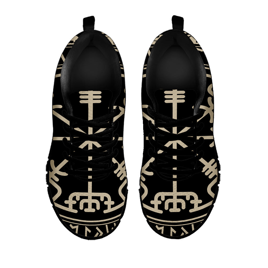 Viking Vegvisir Print Black Running Shoes