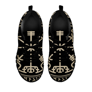Viking Vegvisir Print Black Running Shoes