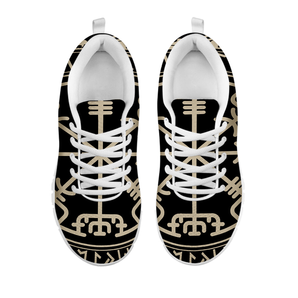Viking Vegvisir Print White Running Shoes