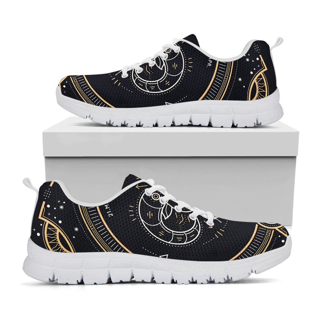 Vintage Aries Zodiac Sign Print White Running Shoes