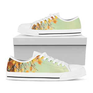 Vintage Autumn Print White Low Top Sneakers