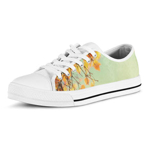 Vintage Autumn Print White Low Top Sneakers