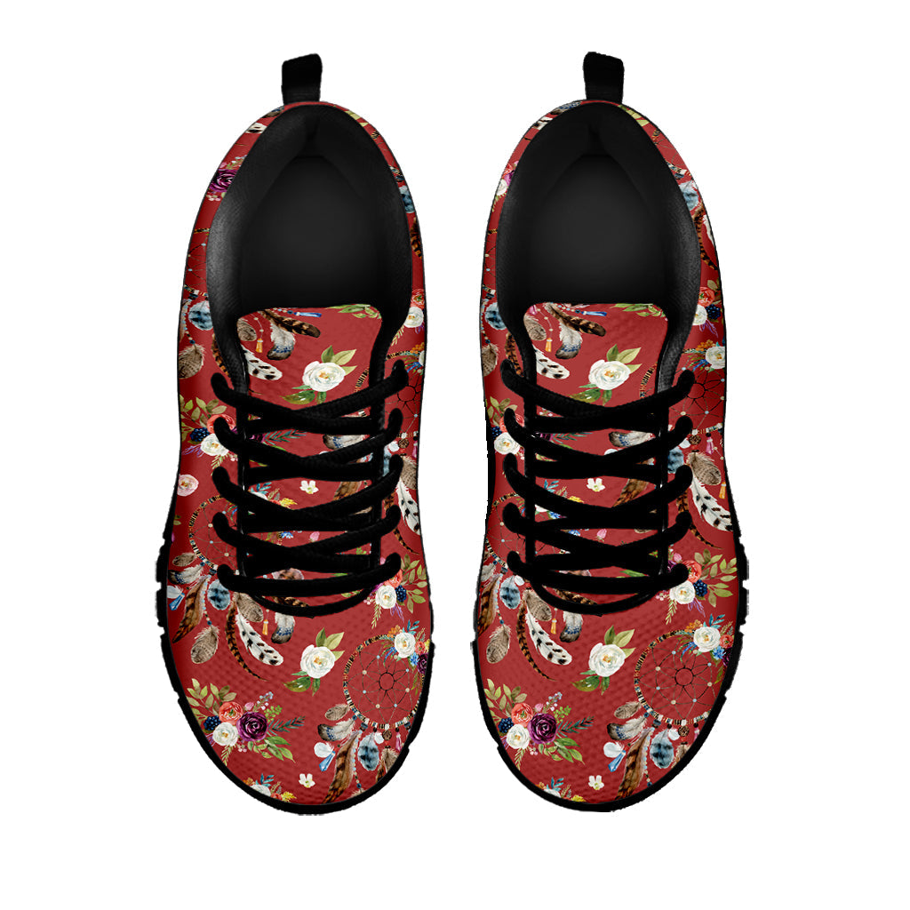 Vintage Dream Catcher Pattern Print Black Running Shoes