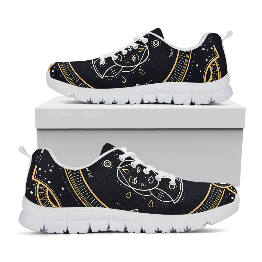 Vintage Gemini Zodiac Sign Print White Running Shoes