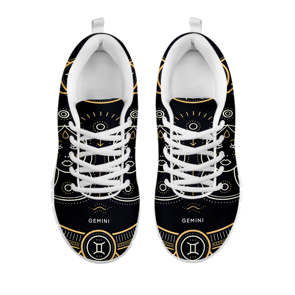 Vintage Gemini Zodiac Sign Print White Running Shoes