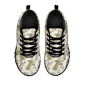 Vintage Giraffe Print Black Running Shoes