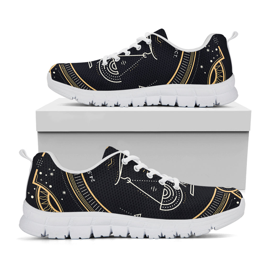 Vintage Libra Zodiac Sign Print White Running Shoes