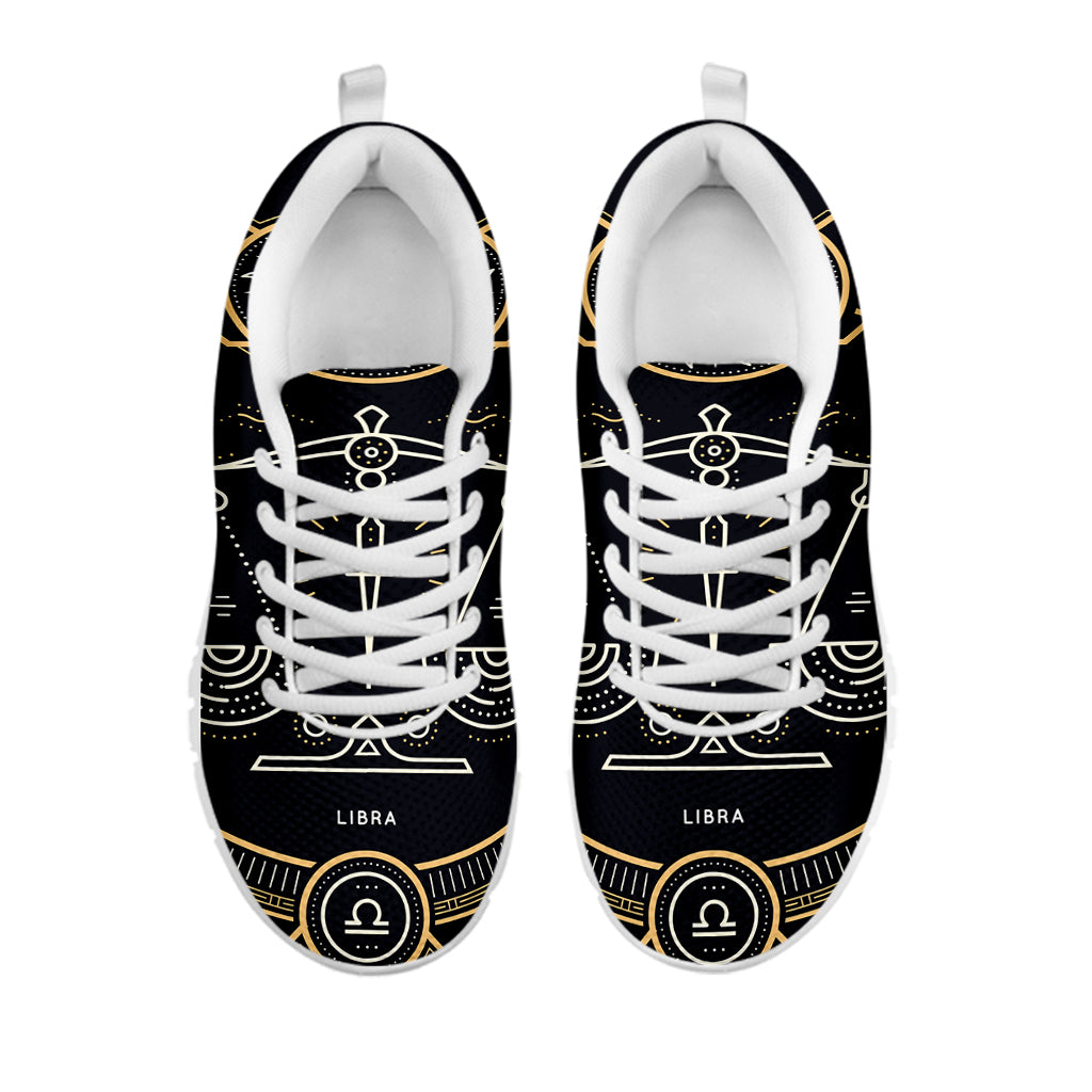 Vintage Libra Zodiac Sign Print White Running Shoes