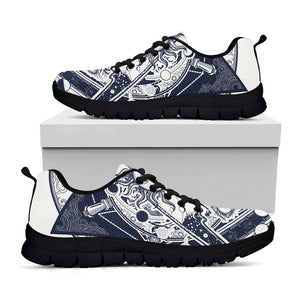 Vintage Masonic Freemasonry Print Black Running Shoes